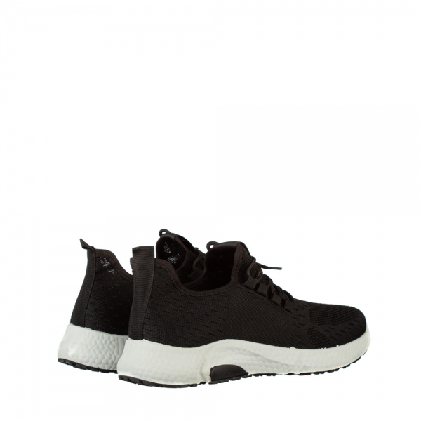 Ανδρικά αθλητικά παπούτσια  μαύρα  με  λευκό  από ύφασμα   Torro, 4 - Kalapod.gr